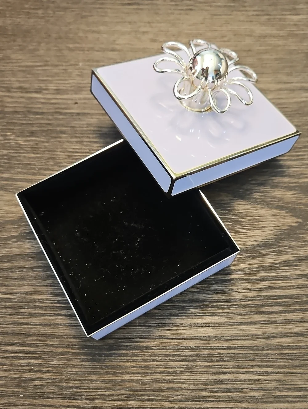 Kate Spade Lavender Jewelry Box with Silver Flower Accent